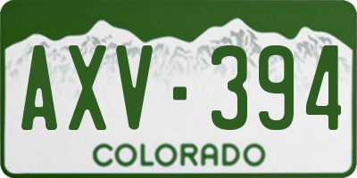 CO license plate AXV394