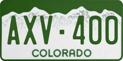 CO license plate AXV400