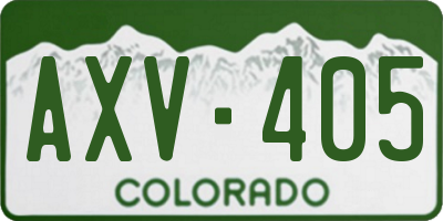 CO license plate AXV405