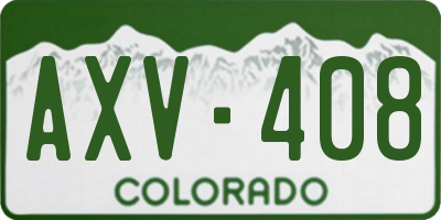 CO license plate AXV408