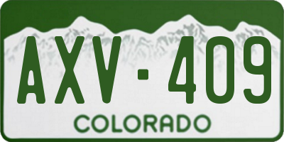 CO license plate AXV409