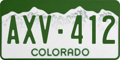 CO license plate AXV412