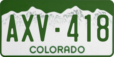 CO license plate AXV418