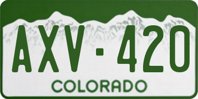 CO license plate AXV420