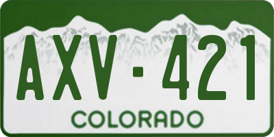 CO license plate AXV421