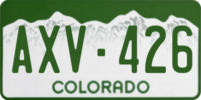 CO license plate AXV426