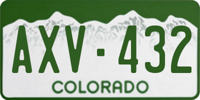 CO license plate AXV432