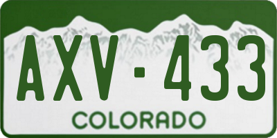 CO license plate AXV433