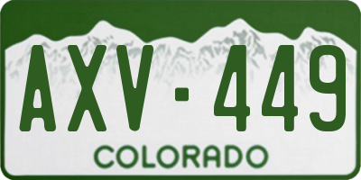 CO license plate AXV449