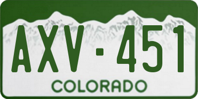 CO license plate AXV451
