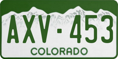 CO license plate AXV453