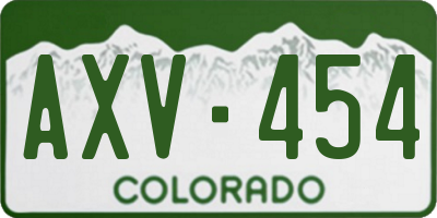 CO license plate AXV454