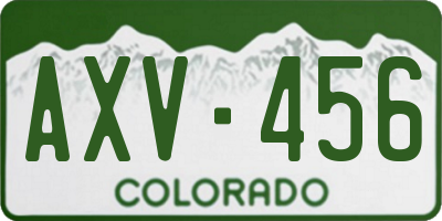 CO license plate AXV456