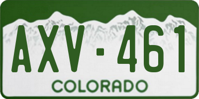 CO license plate AXV461