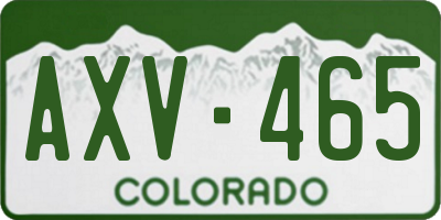 CO license plate AXV465