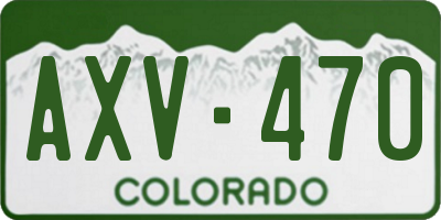 CO license plate AXV470