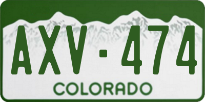 CO license plate AXV474