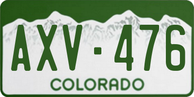 CO license plate AXV476