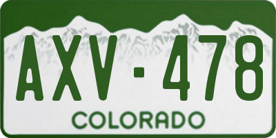 CO license plate AXV478