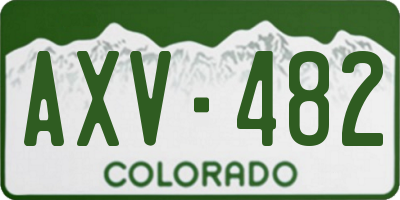 CO license plate AXV482