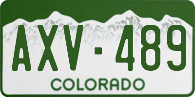 CO license plate AXV489