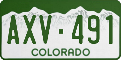 CO license plate AXV491