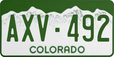 CO license plate AXV492