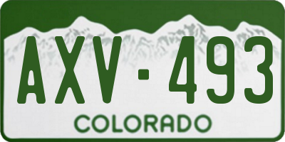 CO license plate AXV493