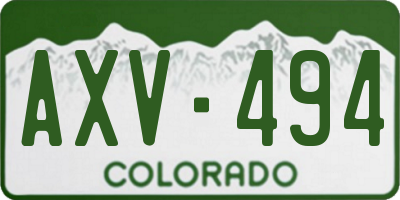 CO license plate AXV494