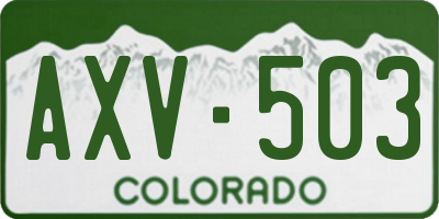 CO license plate AXV503