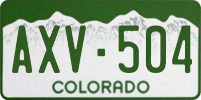 CO license plate AXV504