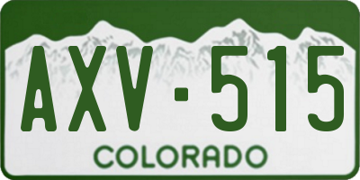CO license plate AXV515
