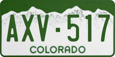 CO license plate AXV517