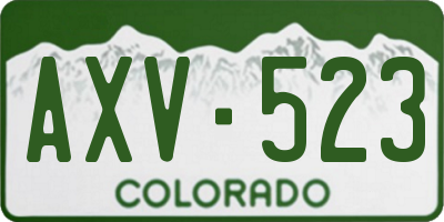 CO license plate AXV523