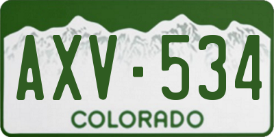 CO license plate AXV534