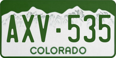 CO license plate AXV535