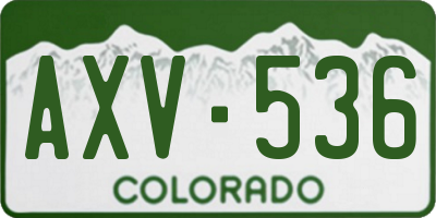 CO license plate AXV536