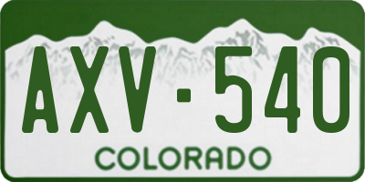 CO license plate AXV540