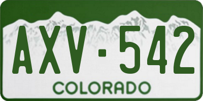 CO license plate AXV542