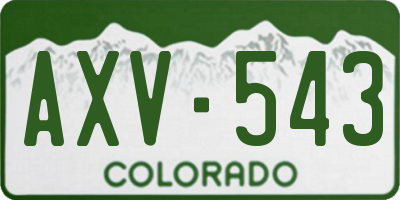 CO license plate AXV543
