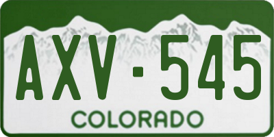 CO license plate AXV545