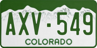 CO license plate AXV549