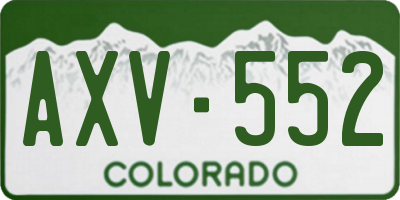 CO license plate AXV552
