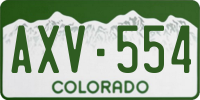 CO license plate AXV554