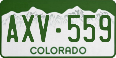 CO license plate AXV559