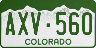CO license plate AXV560