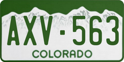 CO license plate AXV563