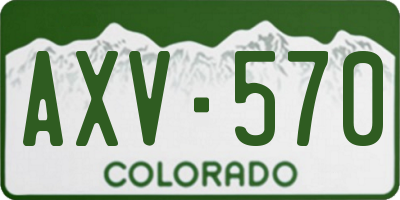 CO license plate AXV570