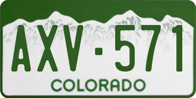 CO license plate AXV571