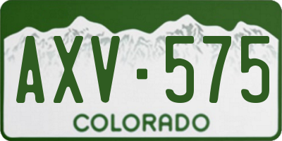CO license plate AXV575